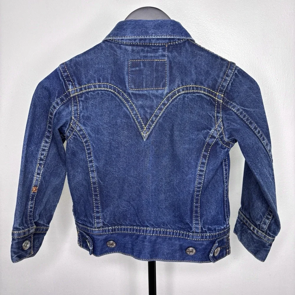 Levis Type 1 Iconic Denim Jacket Toddler 6 Blue Trucker Button Front Coat